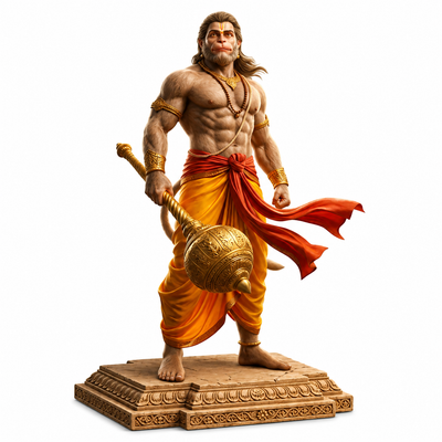Lord Hanuman Divine Power | Premium 3D Solid Resin Figure