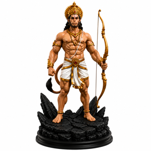 Lord Hanuman Archer Avatar | Premium 3D Collectible With Stone Base