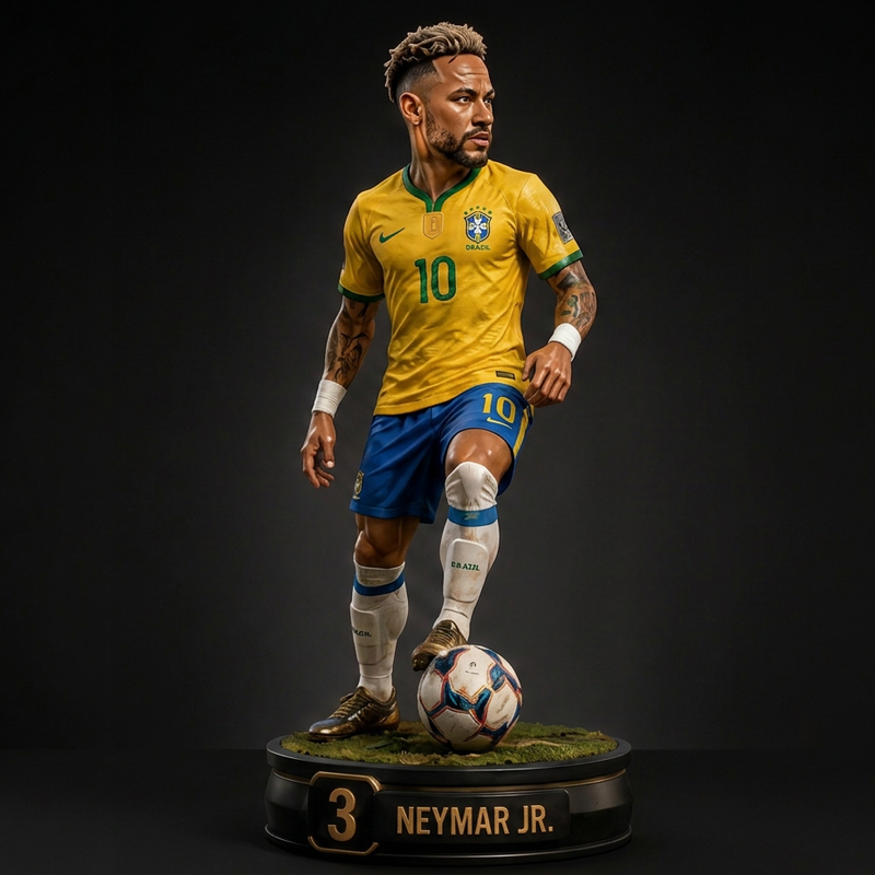 Neymar Jr. | Brazil | Premium 3D Solid Collectible Figure