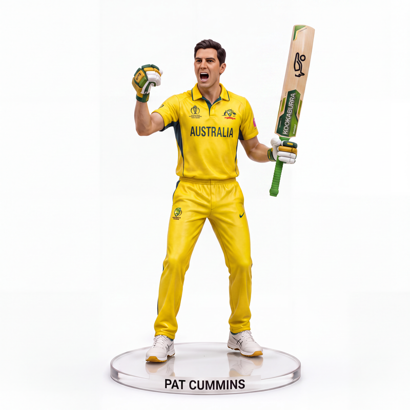 Pat Cummins Australia Premium 3D Cricket Figure with Bat & Gloves